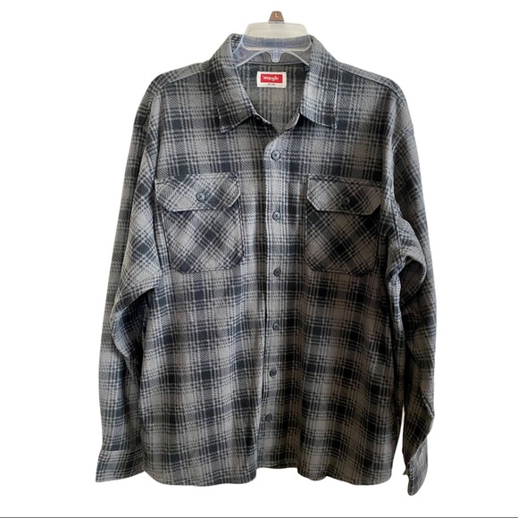 Wrangler Other - Wrangler Men’s Gray Plaid Flannel Button U…